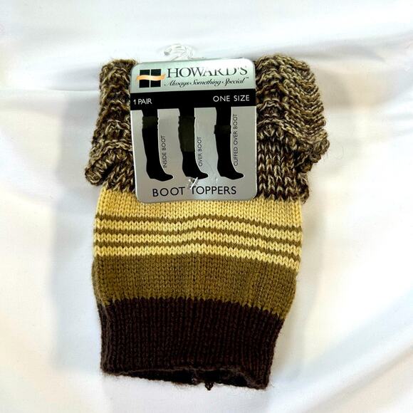 NWT Howard’s Boot Toppers Brown and Cream - Picture 1 of 2